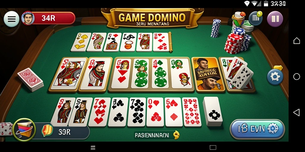 Tampilan gameplay Domino di 34R yang mendebarkan.