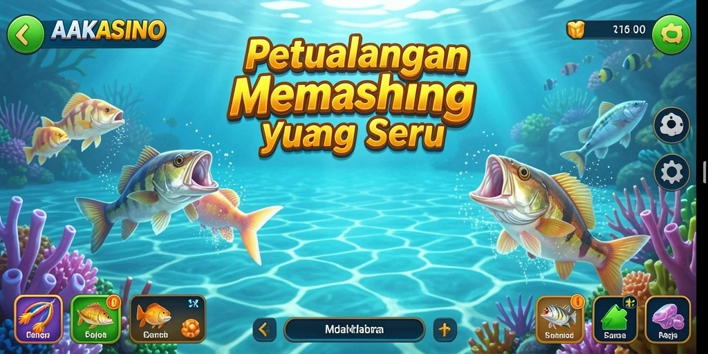 Tangkapan ikan yang memukau dalam AAKASINO dengan latar belakang alam yang indah.