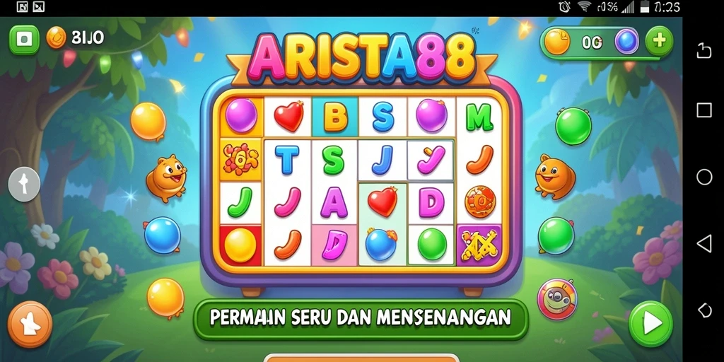 Screenshot ARISTA88 menampilkan gameplay Bingo yang seru dan interaktif.