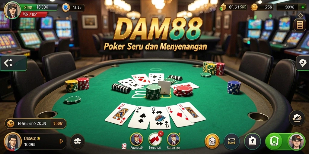 Screenshot utama DAM88 menampilkan permainan Poker yang seru.