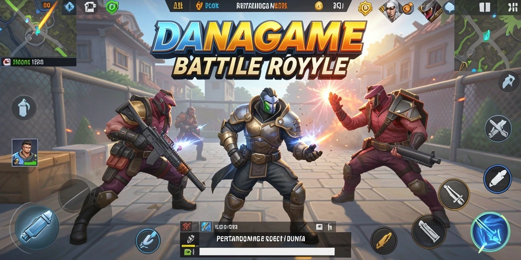 Tangkapan layar dari pertarungan seru di DANAGAME Battle Royale.