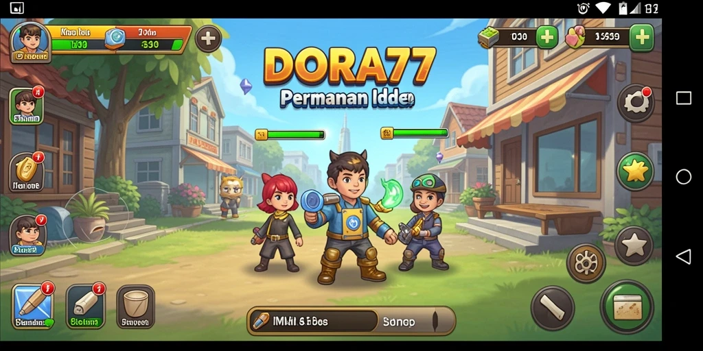 Tampilan gameplay DORA77 yang menarik dan interaktif dalam genre Idle.