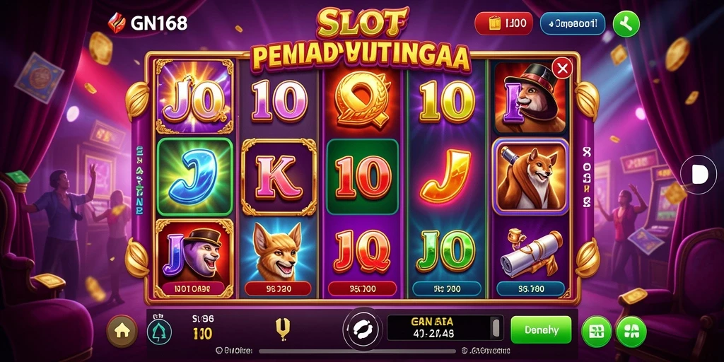Screenshot gameplay Slot GN168 menampilkan beragam tema menarik.