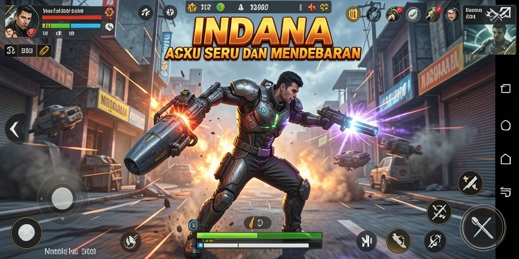 Tampilan gameplay INDAAA yang menegangkan dalam genre Action.