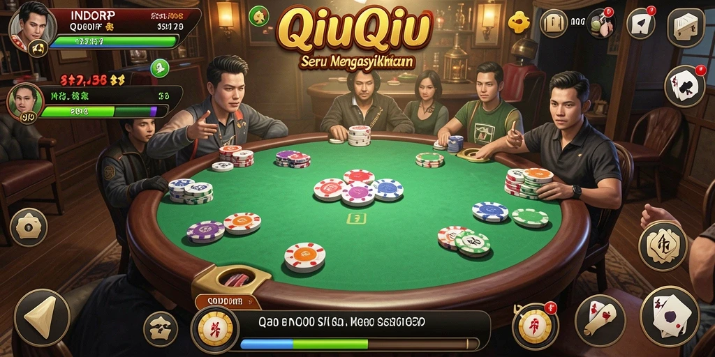 Screenshot menunjukkan gameplay seru dan strategi dalam QiuQiu.