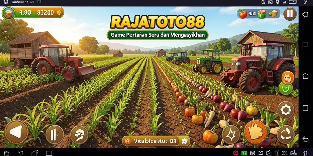 Screenshot gameplay RAJATOTO88 yang menampilkan aktivitas pertanian menakjubkan.