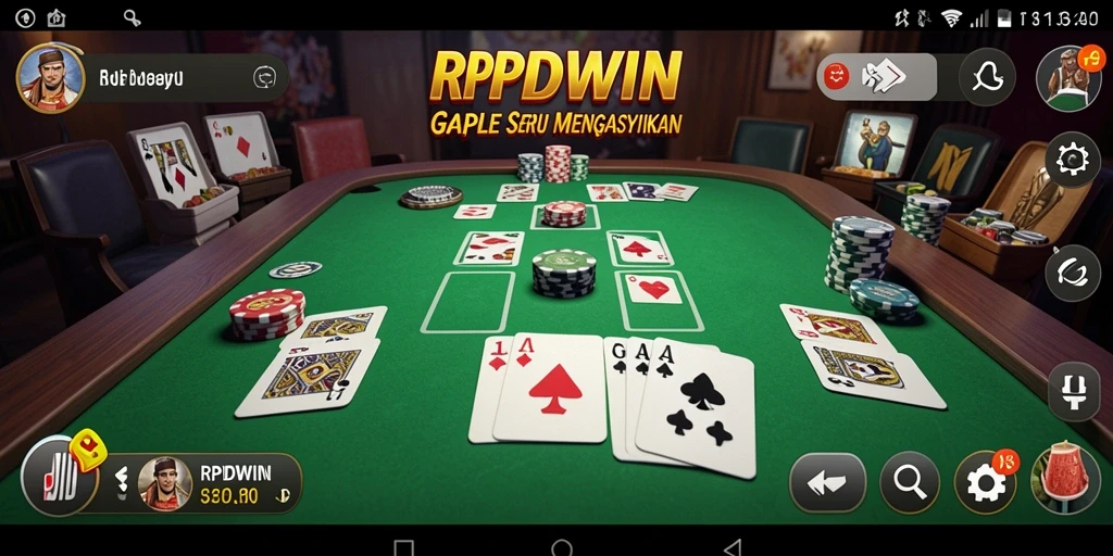 Screenshot RPIDWIN menampilkan serunya permainan Gaple online.