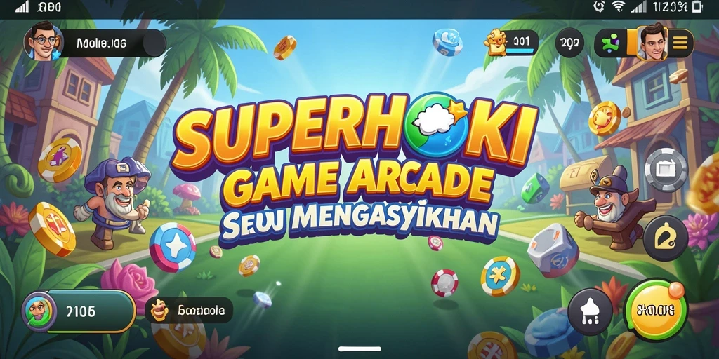 Screenshot utama menampilkan aksi seru dalam permainan Arcade SUPERHOKI.