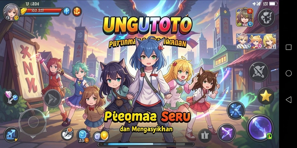 Tampilan gameplay menarik dari UNGUTOTO yang mengusung tema Anime.