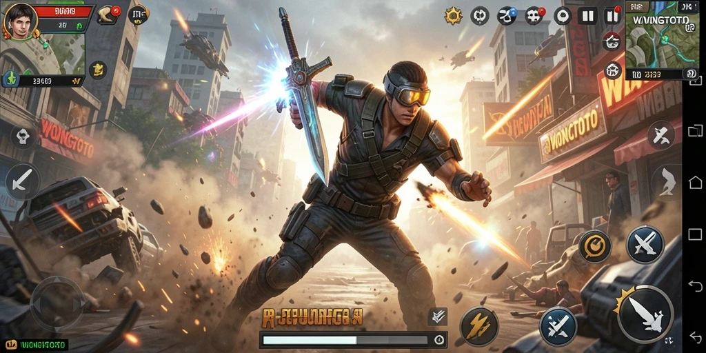 Tampilan aksi seru dalam gameplay WONGTOTO.